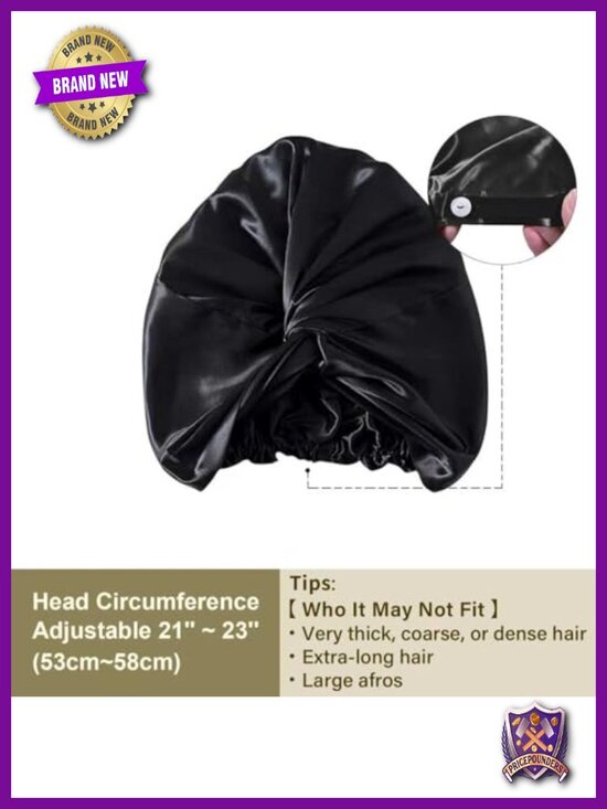 22 Momme 100% Mulberry Silk Bonnet Hair Wrap for Sleeping - Adjustable